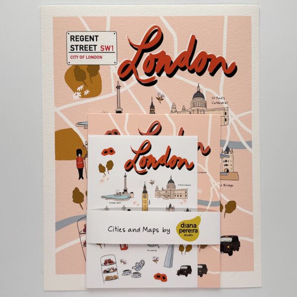 London illustrated map and trip planner set