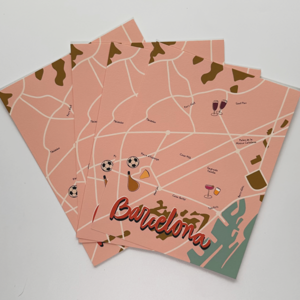 Barcelona illustrated map and trip planner set