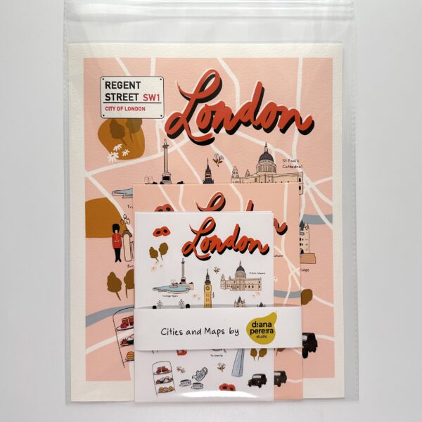 London illustrated map and trip planner set