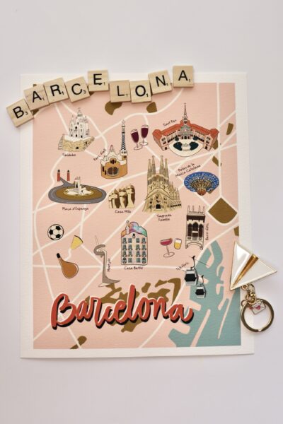 Barcelona illustrated map and trip planner set